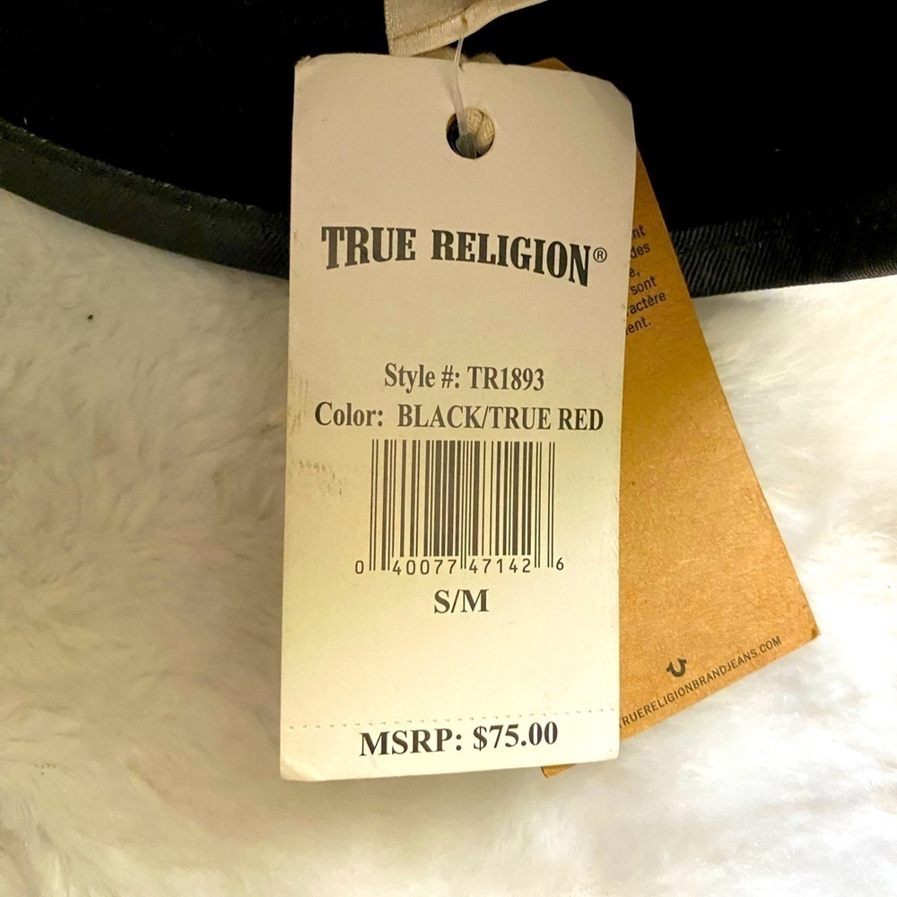 NWT True Religion Black Red White Bucket Hat - Picture 4 of 4